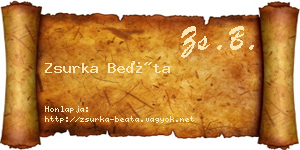 Zsurka Beáta névjegykártya